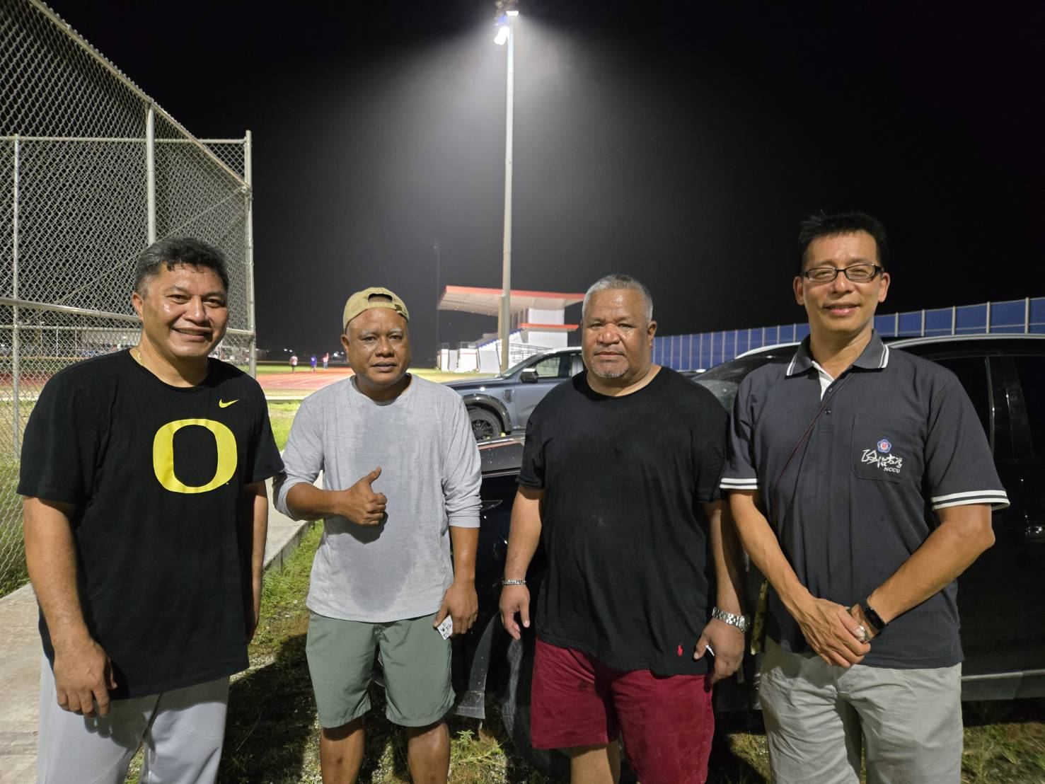 Philip Hsiaopong Liu, CSS Associate Dean for International Affairs, poses for a photo with officials from the Marshall Islands (from left): Kalani R. Kaneko, Minister of Foreign Affairs & Trade; Bremi